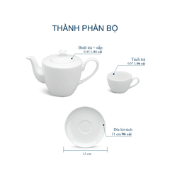 Bộ trà 0.45 L - Daisy - Trắng