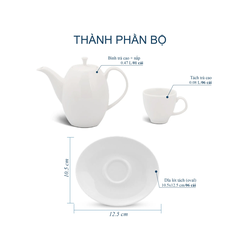 Bộ trà cao 0.47 L - Anna - Trắng Ngà