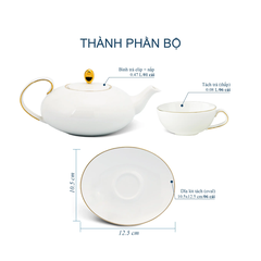 Bộ trà Elip 0.47 L - Anna- Viền Chỉ Vàng