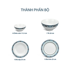 Bộ đồ ăn 9 sản phẩm - Jasmine - Phước Lộc Thọ
