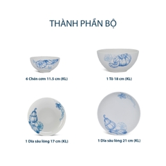 Bộ đồ ăn 09 sản phẩm - Timeless IFP - Vườn Nhà Sương Mờ