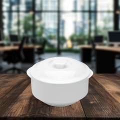 Thố cá nhân 9.7 cm + nắp - Jasmine - Trắng