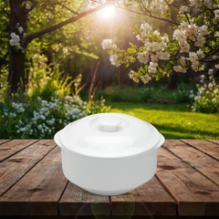 Thố cá nhân 9.7 cm + nắp - Jasmine - Trắng