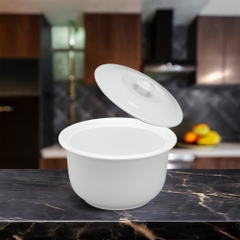 Thố trung 0.33L + nắp - Daisy - Trắng