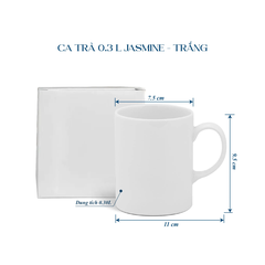 Ca trà 0.3L - Jasmine - Trắng