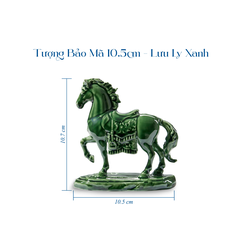 Tượng Bảo Mã 10.5cm - Tượng - Lưu Ly Xanh