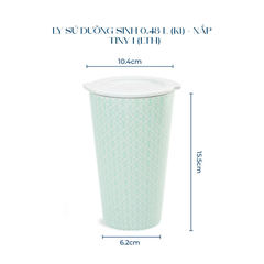 Ly sứ dưỡng sinh 0.48L (K1) + nắp Dưỡng sinh Tiny 1 (LTH)