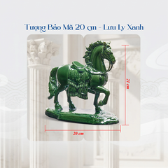 Tượng Bảo Mã 20 cm - Tượng - Lưu Ly Xanh