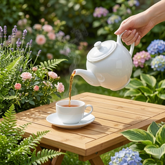 Bộ trà 0.8 L - Camellia - Trắng