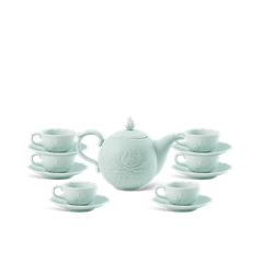 Bộ trà 0.7 L - Sen - Men Ngọc Sương Mờ