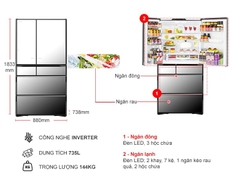 Tủ lạnh Hitachi Inverter 735 lít R-ZX740KV (X)