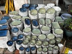 SÉT BÁT ĐĨA MEN HỎA BIẾN MÀU NGỌC TRAI