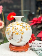 BÌNH HÚT LỘC TRẮNG VẼ TAY HỌA TIẾT