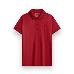 Áo polo hoa văn, cổ bo viền