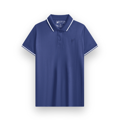 Áo polo hoa văn, cổ bo viền