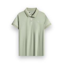 Áo polo hoa văn, cổ bo viền