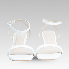 Sandal gót vuông trắng thiết kế tối giản – Sang trọng & dễ phối – Think Le-V