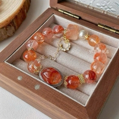 Vòng tay phong thủy đá mặt trời Sunstone tự nhiên cao cấp TS101240