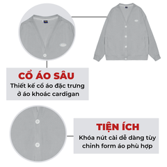 K09-AK2 Rib Cardigan-Xám đậm