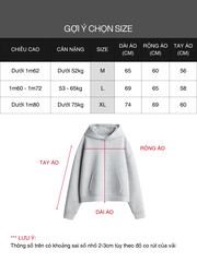 Áo Hoodie HAMCHOI form rộng unisex nỉ  bông dày dặn giữ ấm, basic, túi kangaroo lớn màu Xanh Than