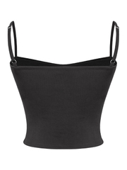 SISTERS Áo croptop hai dây Petal - Đen
