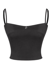 SISTERS Áo croptop hai dây Petal - Đen