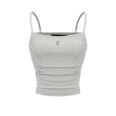 SISTERS Áo dây nhún ánh kim Bling