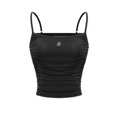 SISTERS Áo dây nhún ánh kim Bling