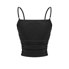 SISTERS Áo dây nhún ánh kim Bling