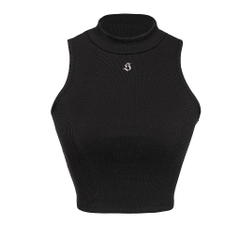 Sisters Áo croptop cổ lọ thun gân co giãn Mico