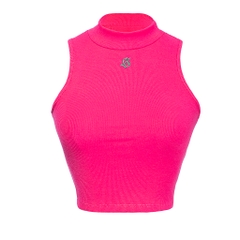 Sisters Áo croptop cổ lọ thun gân co giãn Mico