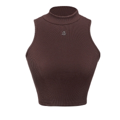 Sisters Áo croptop cổ lọ thun gân co giãn Mico