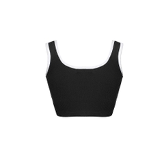 Sisters Áo croptop bản to thun gân co giãn Lendi