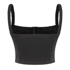 SISTERS Áo croptop cúp ngực Angelica - Đen