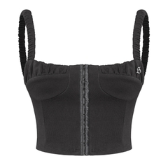 SISTERS Áo croptop cúp ngực Angelica - Đen