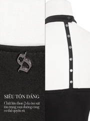 SISTERS Áo croptop phối đinh tán Cherish - Đen