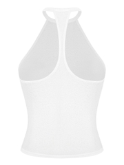 SISTERS Áo cổ yếm dáng dài Lotus - Trắng