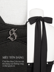 SISTERS Áo croptop cổ yếm phối khoen bạc Muse - Trắng