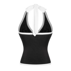 SISTERS Áo cổ yếm phối viền Roline