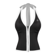 SISTERS Áo cổ yếm phối viền Roline