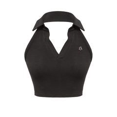 SISTERS Áo croptop ba lỗ cổ bẻ Isobe