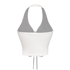 SISTERS Áo croptop cổ yếm đan dây ngực Joy