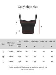 SISTERS Áo croptop hai dây Petal - Trắng