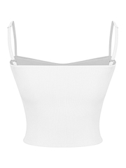 SISTERS Áo croptop hai dây Petal - Trắng