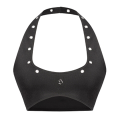 SISTERS Áo mini top đính Kim loại Riviera