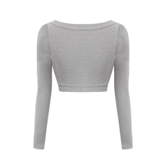 SISTERS Áo croptop dài tay cài nút Chantel