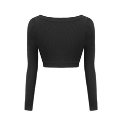 SISTERS Áo croptop dài tay cài nút Chantel