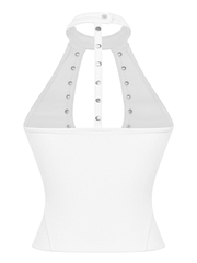 SISTERS Áo croptop phối đinh tán Cherish - Trắng