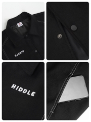 H10-AK4 Áo khoác varisty Hiddle dạ ép phối chỉ nổi