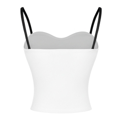 SISTERS Áo hai dây phối viền trắng Majori